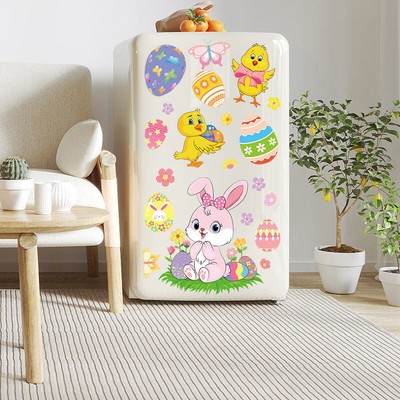 9sheets/set Easter Window Stickers Bunny Egg Easter Window Clings Decals Decor