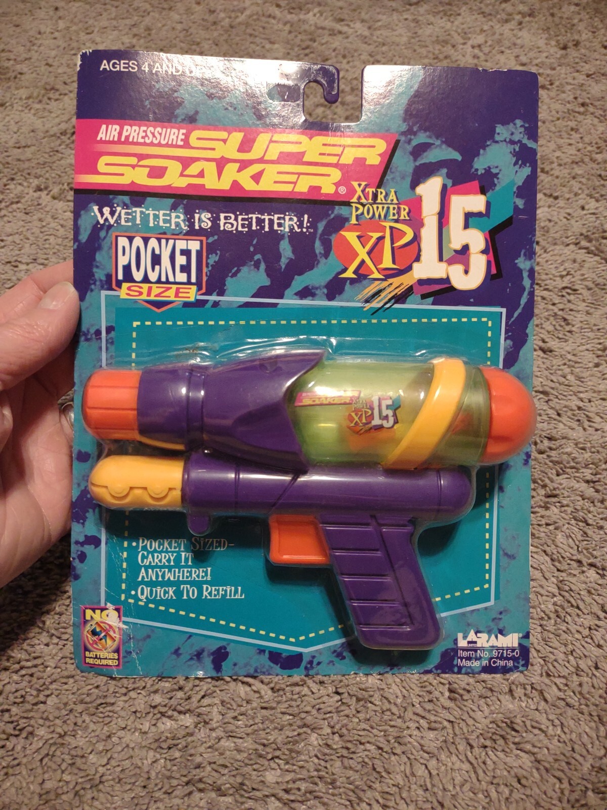 Vintage Larami Super Soaker XP 15 Xtra Power Water Gun Pocket Size 1998