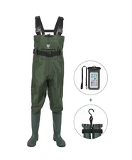 TIDEWE Bootfoot Chest Wader, 2-Ply Nylon/PVC Waterproof Fishing & Hunting Waders