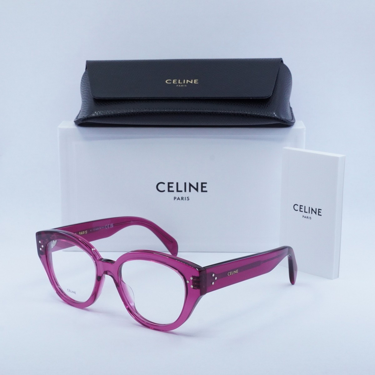 NEW CELINE CL50132I 081 Transparent Cherry 51mm Eyeglasses | eBay