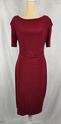 Lauren Ralph Lauren Cold Shoulder Ruched Stretch Jersey Knit Midi Dress sz 8 - 第 1/7 張圖片