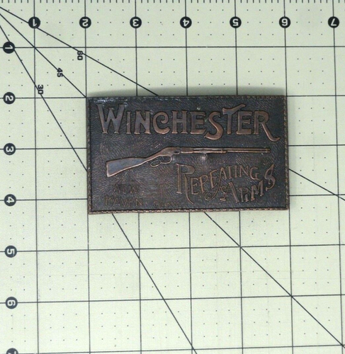 Winchester Repeating Arms Promo Belt Buckle Hunter Rifle Vtg 70s Hong Kong .A69 - Picture 3 of 7