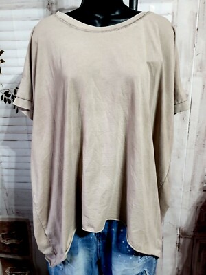 Damen Kurzarm Shirt vokuhila  basic uni viele Farben oversize  bis Gr. 46/48