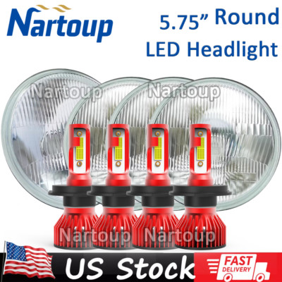 4pcs 5.75'' 5-3/4 inch Round LED Headlights Hi-Lo for Ford Galaxie 500 1962-1974
