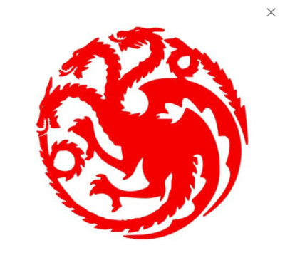 Game of Thrones House Targaryen inspired Decal Vinyl Car Window Sticker ANY SIZE