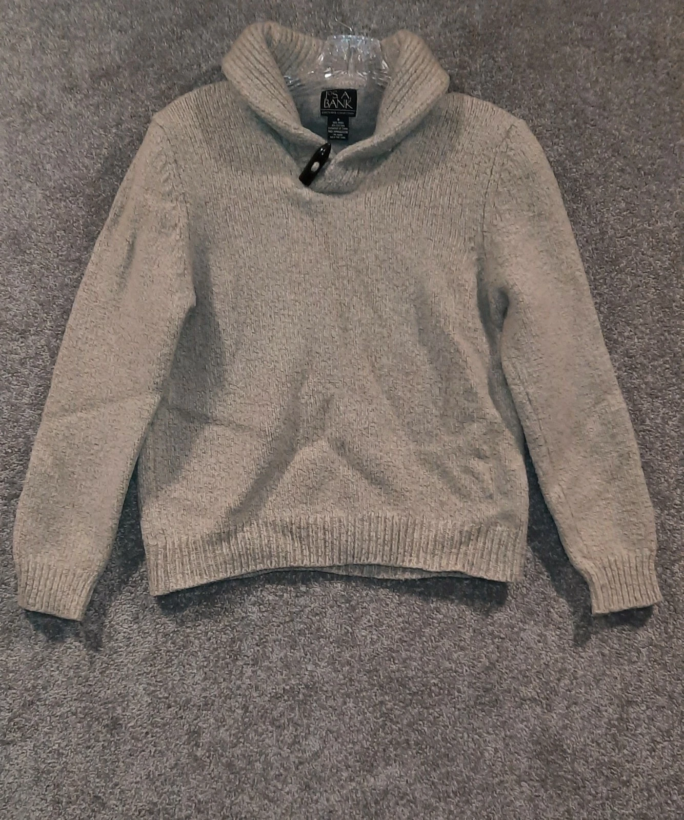 Jos. A. Bank Men's Wool Sweater Size S Pullover Beige Pre-owned