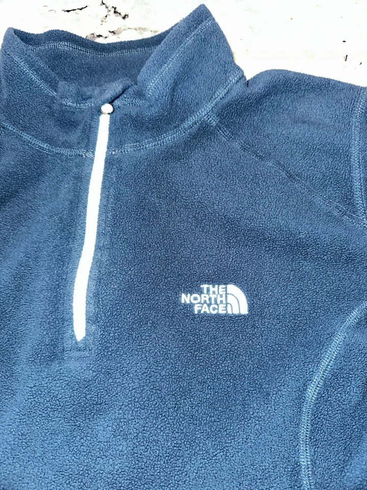 Женский свитер The North Face зеленый синий флисовый пуловер на молнии 1/4 легкий - Изображение 2 из 4