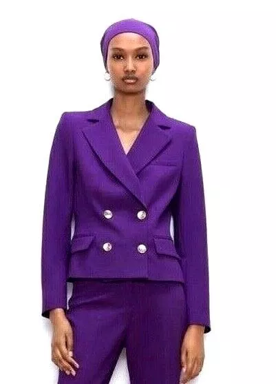 Purple clearance cropped jacket