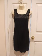 New in pkg frederick's of Hollywood little black satin dress made in USA siz 7/8