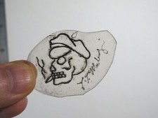 vtg 1960s Tattoo Flash acetate stencil Small Smoking Skull signed HAR2