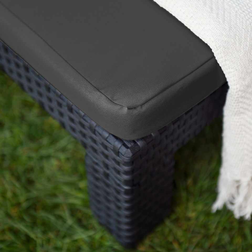 Keter Allibert Daytona Poltrona Lunga Da Giardino – Lettino In Resina Effetto Rattan – 195x65x22 Cm Con Cuscino Cappuccino