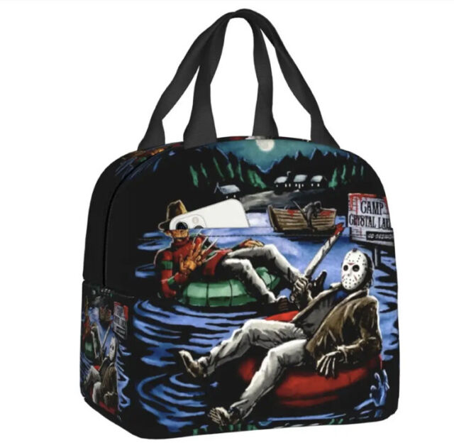 jason voorhees and freddy Krueger horror insulated lunch box bag ￼