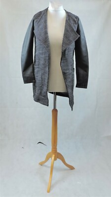 New Look Womens Pu Waterfall Jacket Black UK EU 36 LN004 JJ