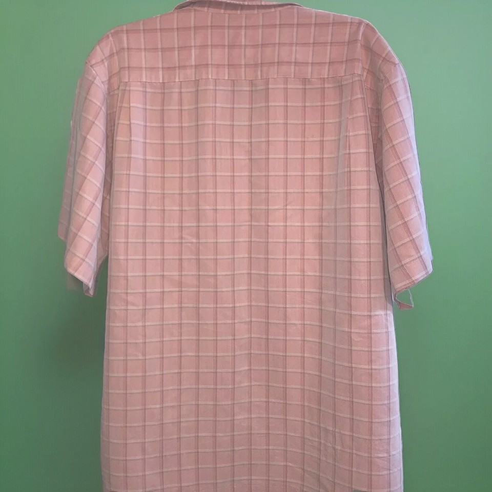 NWOT Roundtree and Yorke Mens Dress Pastel Button Down Light Pink Plaid