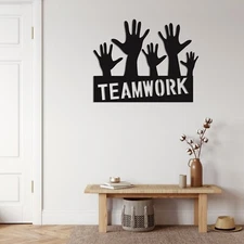 TeamWork Wall Metal Wall Art, Metal Wall Decor, Home Decor Wall Art, Wall Sign