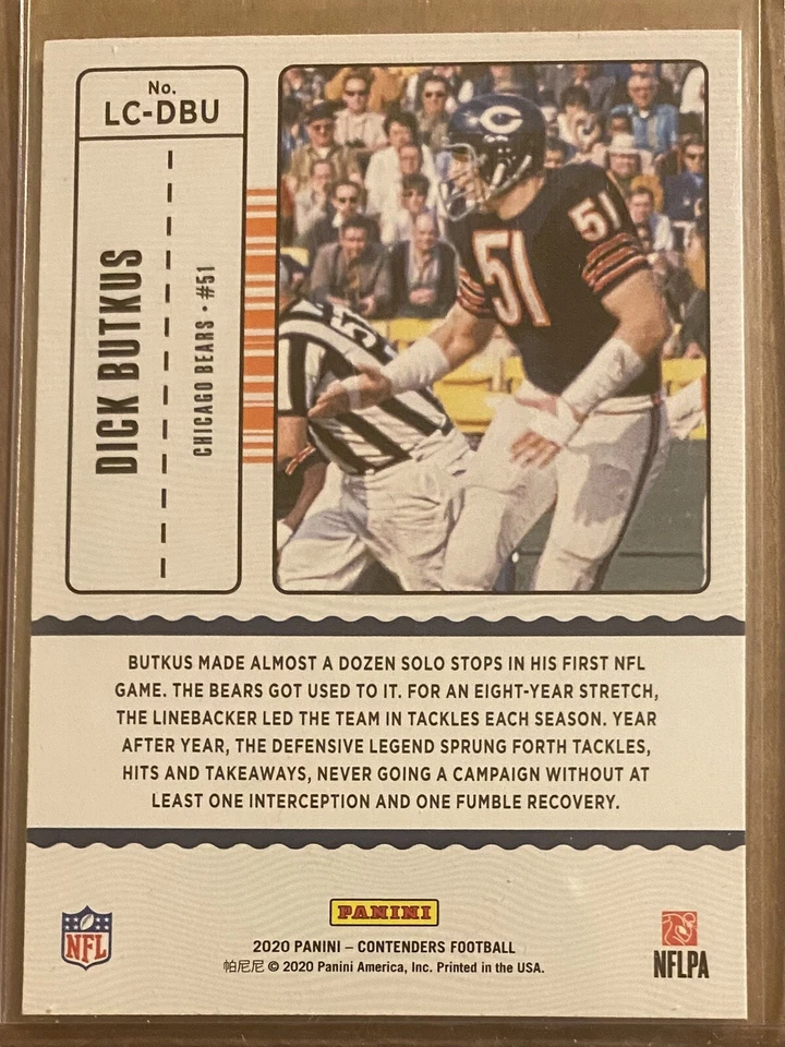 Dick Butkus 2020 Contenders # LC-DBU Legendary - Image 2 of 2