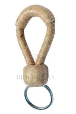 Key Chain Handmade Braided 16 Plaits Cow Natural Rawhide Keychain