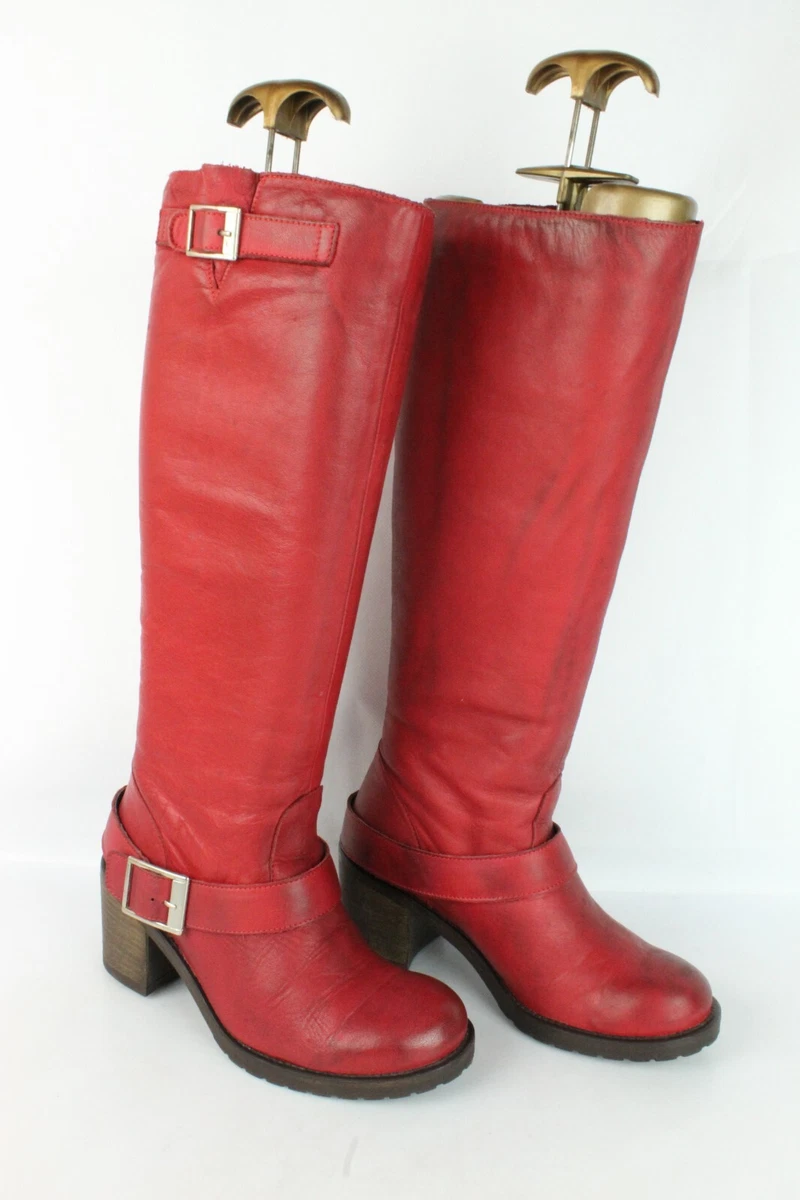 Texto bottes cuir rouge T 36 UK 3.5 TRES BON ETAT eBay