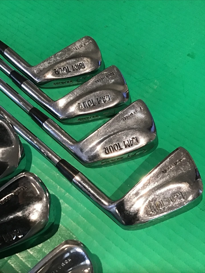 Raro Juego de Club de Golf Ram Tour Modelo Hierro Forjado 3-PW Derecha Eje de Acero Dinámico Foto 3 de 4