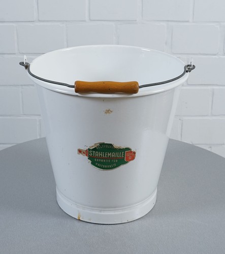 Emaille Eimer mit Henkel 12 Liter Westfälische Stahlemaille Art Deco 1930er J. - Picture 4 of 8