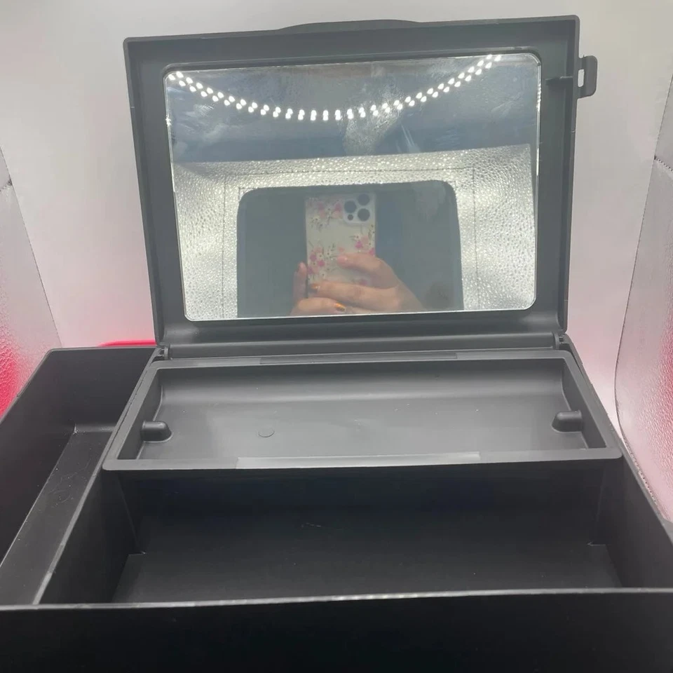 Rosa y Negro Vintage Caboodle Estuche Maquillaje Bolsa Viaje Bolso Foto 3 de 4