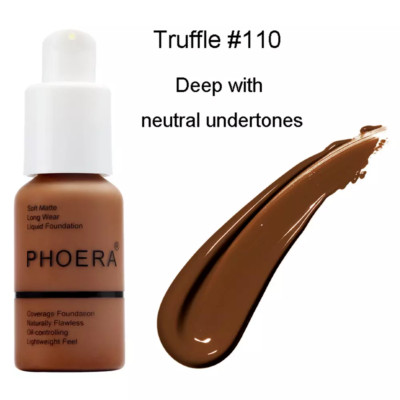 PHOERA Bottle Liquid Matte Flawless Long Lasting Foundation 30ml Truffle 110