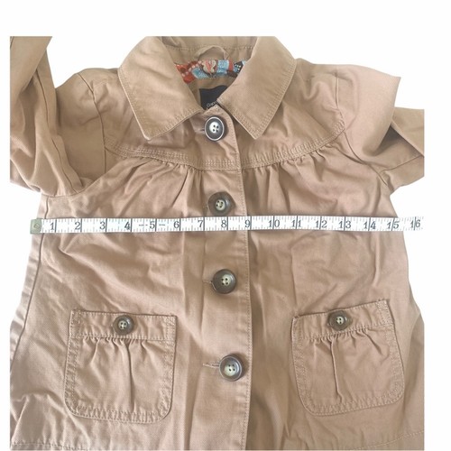 Giacca Gap Bambini Twill Tg L Ragazza Cappotto Giogo Bottoni Neutro Marrone Tan - Foto 9 di 10