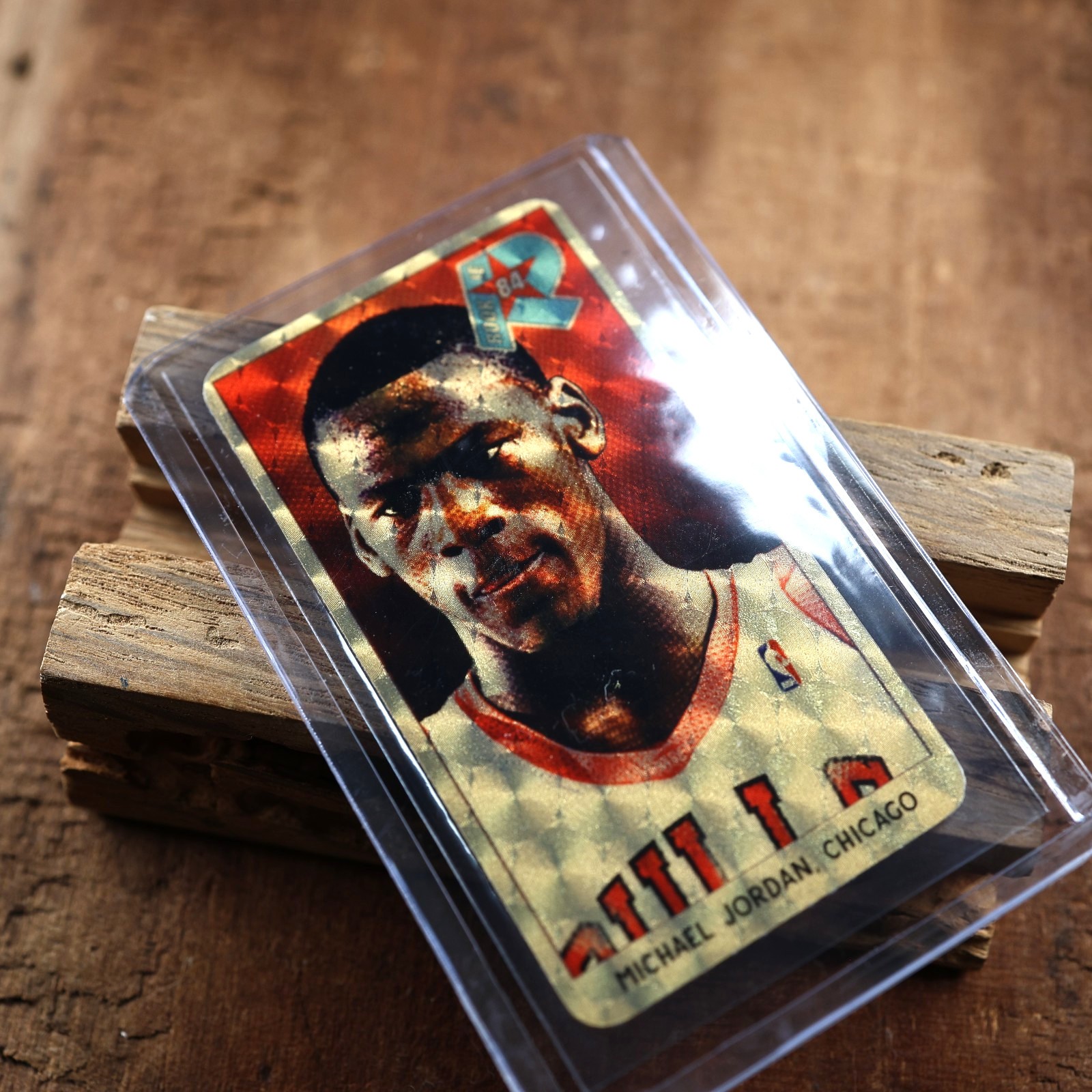 Michael Jordan Rookie RC 1986 Tobacco Chicago Bulls NO 1986 Fleer GOLD view 2