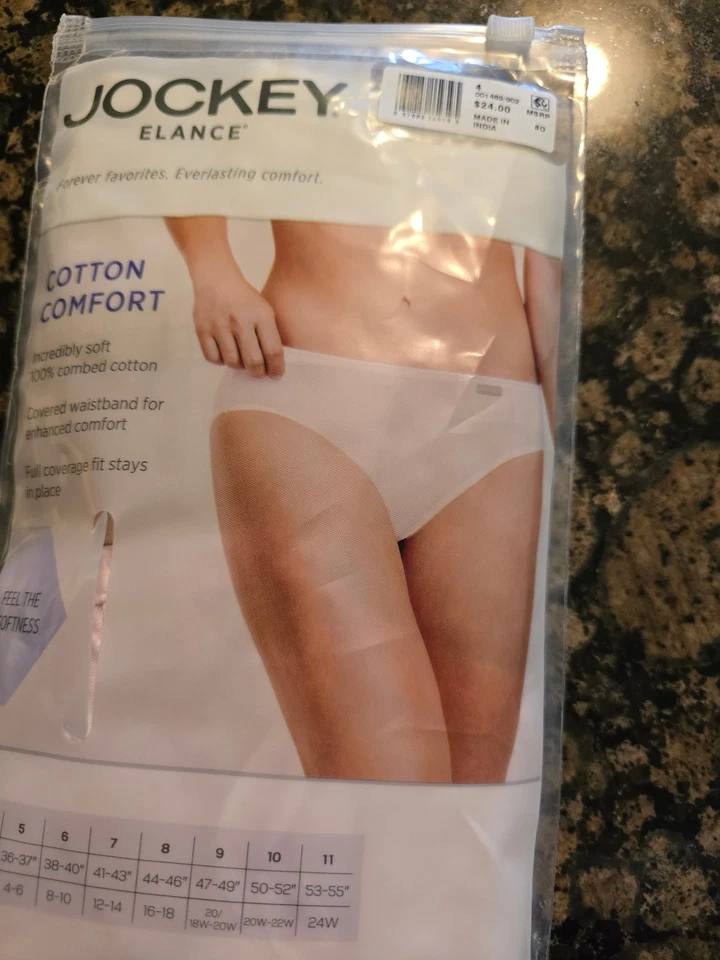 Jockey Elance Bikini Underwear Panty Sz 4 XS Cotton Comfort 100% 2 3-Packs - Image 2 of 4