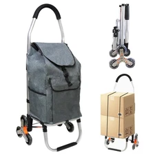 2 in 1 Shopping Carts for Groceries, Foldable Hand Truck with 6 Wheels, 110 l...