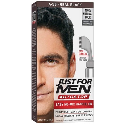 Just For Men Hair Color Easy Comb In Autostop No Mix Soft A 55 Real Black 1ct