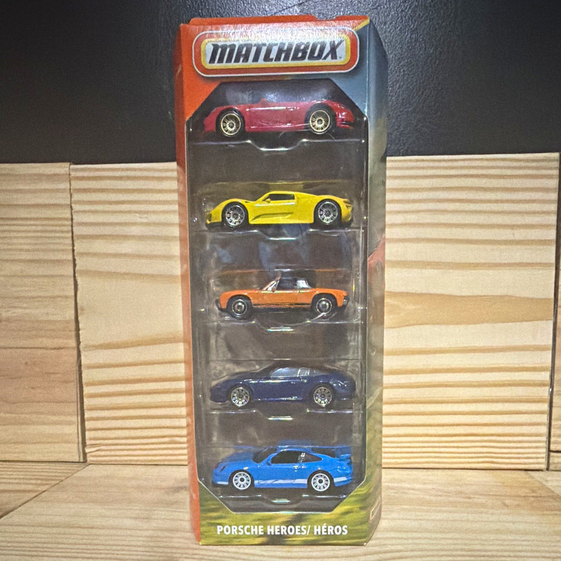 Matchbox Porsche Heroes 5-Pack 1:64 Diecast 918 Spyder/911 GT3 Unopened