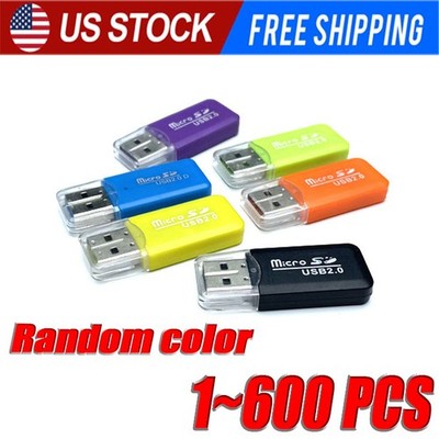 Mini USB 2.0 Micro SD TF Card Reader Adapter Plug For Laptop Phone Tablet LOT