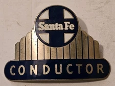 AT&SF Santa Fe Railroad Conductor Hat Badge