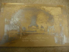 Antique RPPC of  Hermit's Rest House Fireplace @ Grand Canyon - 1914