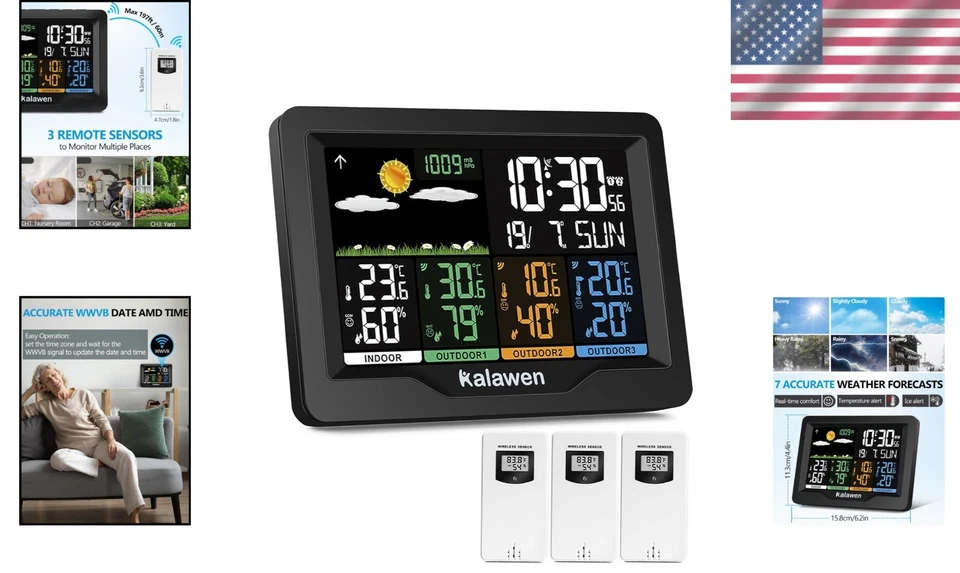 Multi-Sensor Indoor/Outdoor Wireless Weather Station with Humidity & Temperature - Image 2 of 4