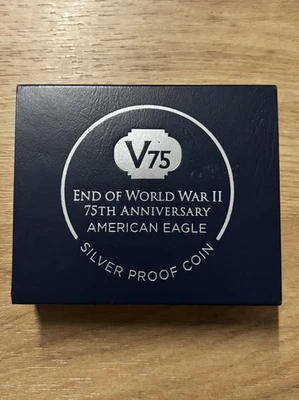 2020-W Silver American Eagle, 1 oz Proof/PP End of World War II 75th Anniversary - Bild 1 von 4