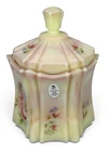 Fenton Burmese Candy Jar 100th Anniversary Shelly Hopkins Uranium Glass 2005