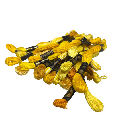 Anchor Stranded Sticktwist Mouline 8M Emb Thread Lot of 25 Shades of Yellow