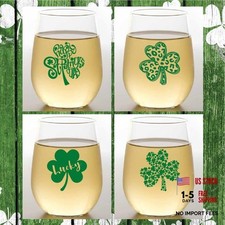 Set of 4 Shatterproof Designer 16 oz Plastic Wine Glasses MADE in the USA ST.