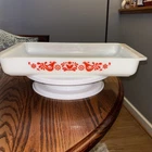Vintage Pyrex 933 Lasagna Baking Dish 13.5 x 8.75 Friendship Red Bird Milk Glass