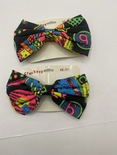 Vintage 80's Girls Hair Clips Bows LOT 2 Original