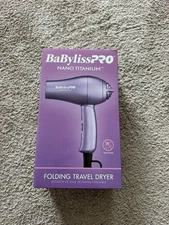Open box Babyliss Pro Nano Titanium Travel Purple Hair Dryer Foldable  2 Speed