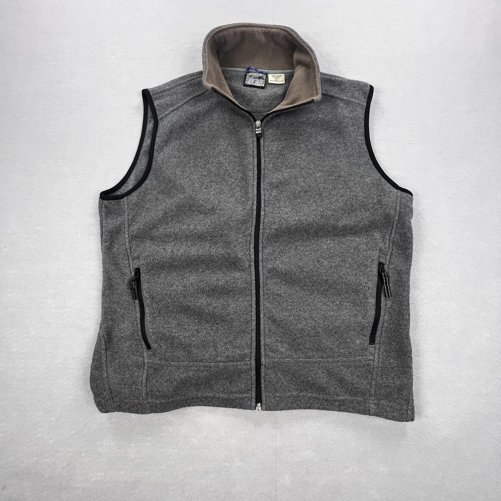 Destination Above Sea Level Vest Mens Large Gray Fleece Full Zip Outdoors Hiking