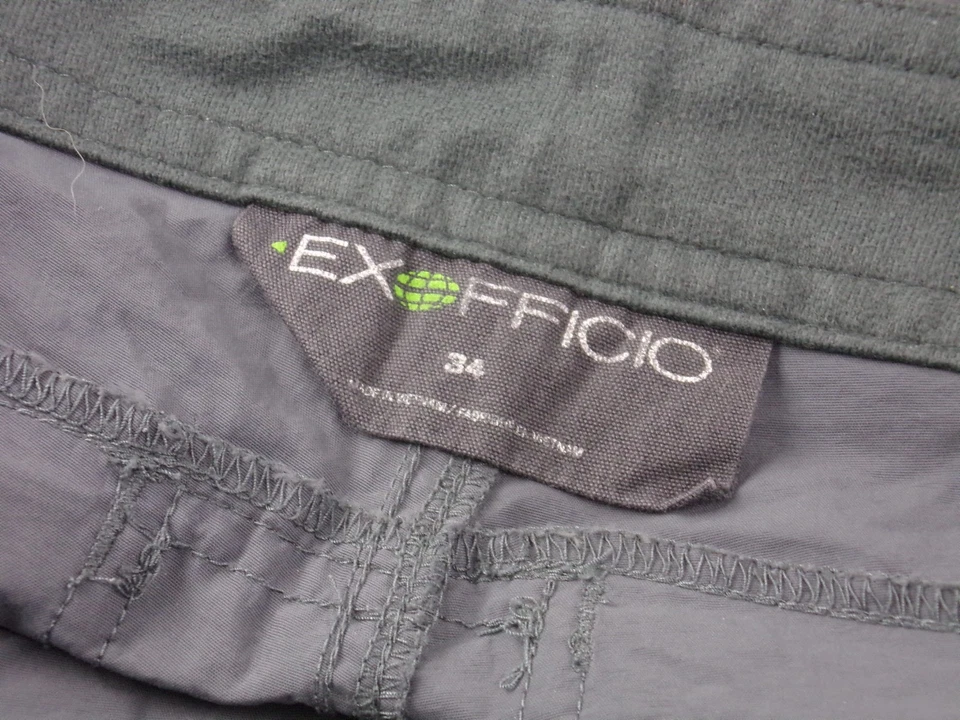 Pantalones Cortos de Carga de Pesca Exofficio 34 Gris Absorbente 9" Entrepierna 7 Bolsillos Secado Rápido Foto 3 de 4