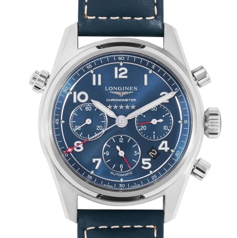 LONGINES Herren SPIRIT CHRONOGRAPH blue 42mm  Ref.  L3.820.4.93.0  FULL SET - Bild 1 von 1