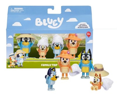 Bluey Family Trip Includes Dad, Bingo, Bluey & Mum New in Box