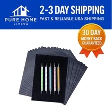 Erasable Black Carbon Paper with 5 Dual-End Styluses for Tracing Masterpieces
