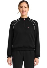 Med Couture AMP Women's Scrubs Scuba Half Zip Jacket MC328 BLK Black Free Ship