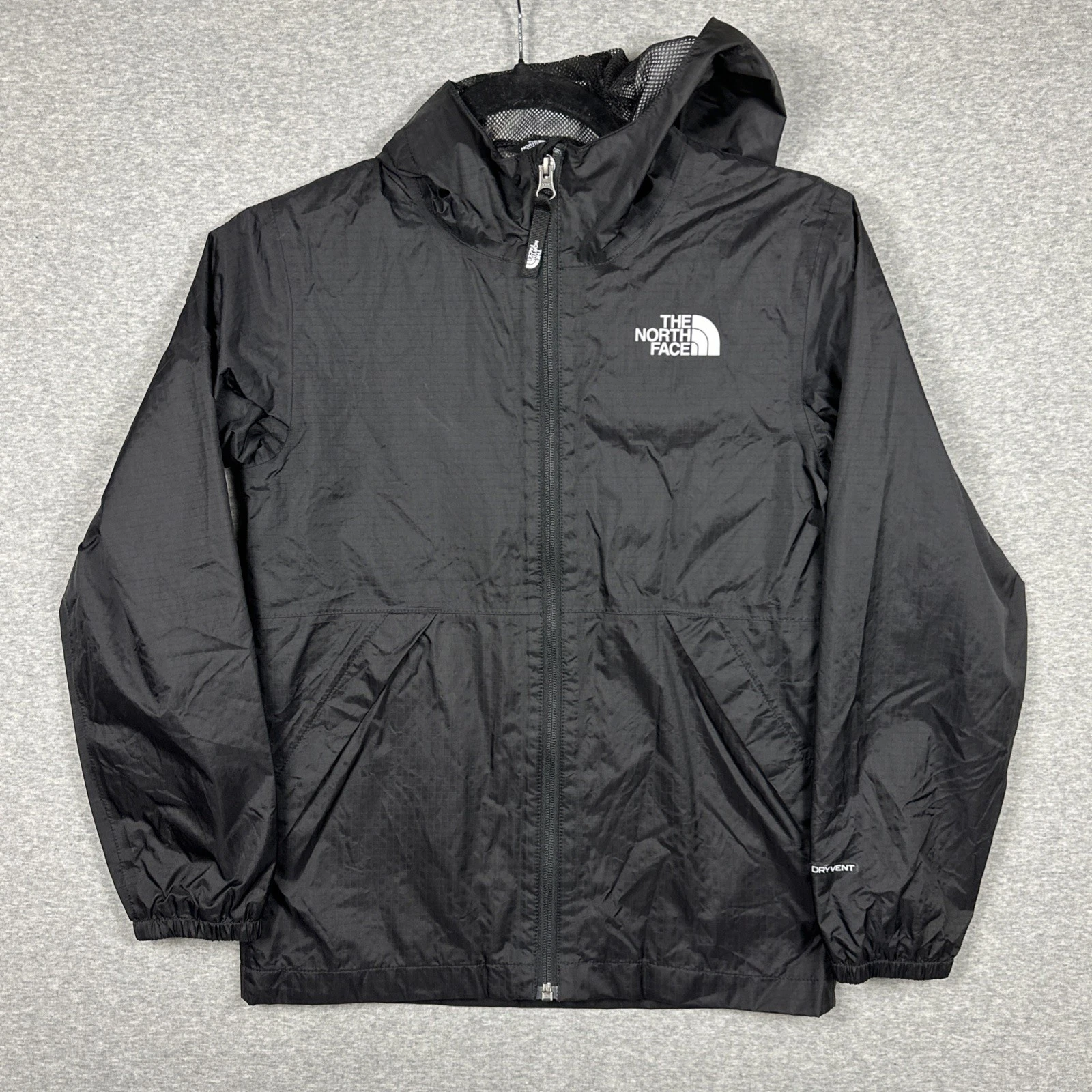 The North Face Jacket Boys Size Medium Black Zipline Rain Hooded Dry Vent